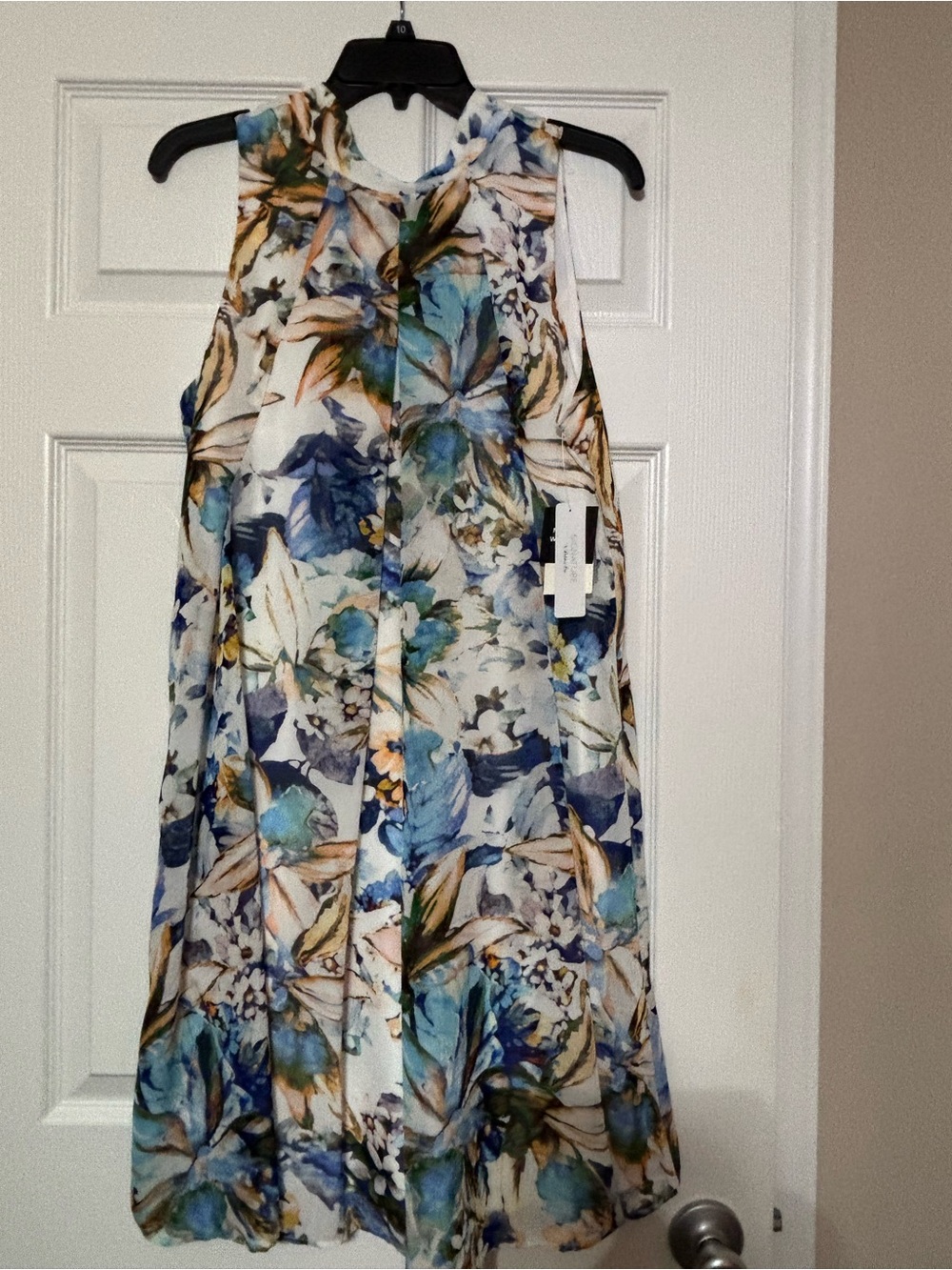 Kohl's Floral Dress in Ivory, Blue & Green NWT